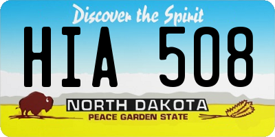 ND license plate HIA508