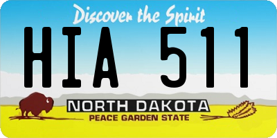 ND license plate HIA511