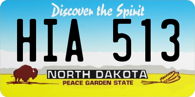 ND license plate HIA513