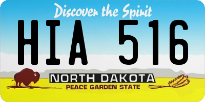 ND license plate HIA516