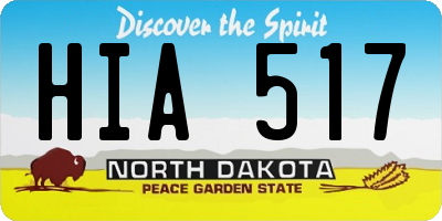 ND license plate HIA517