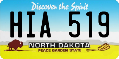ND license plate HIA519