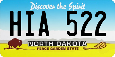 ND license plate HIA522