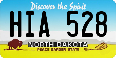 ND license plate HIA528