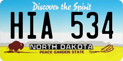ND license plate HIA534