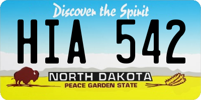 ND license plate HIA542