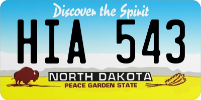 ND license plate HIA543