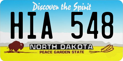 ND license plate HIA548