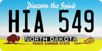 ND license plate HIA549