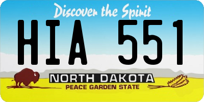 ND license plate HIA551