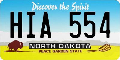 ND license plate HIA554