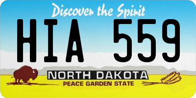ND license plate HIA559