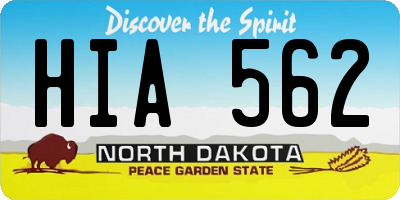 ND license plate HIA562