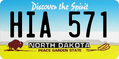 ND license plate HIA571