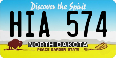 ND license plate HIA574