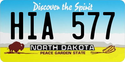 ND license plate HIA577
