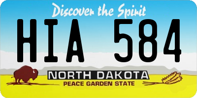 ND license plate HIA584