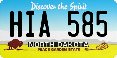 ND license plate HIA585