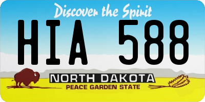 ND license plate HIA588