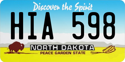 ND license plate HIA598