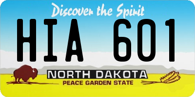 ND license plate HIA601