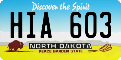 ND license plate HIA603