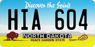 ND license plate HIA604