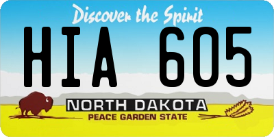 ND license plate HIA605