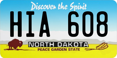 ND license plate HIA608