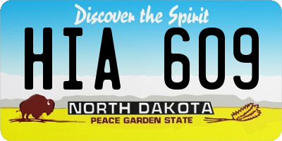 ND license plate HIA609