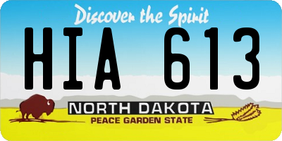 ND license plate HIA613