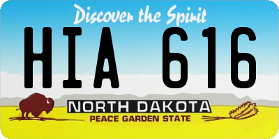 ND license plate HIA616