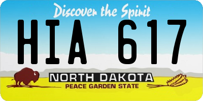 ND license plate HIA617
