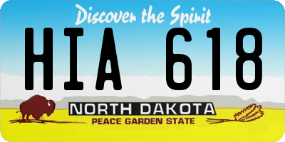 ND license plate HIA618