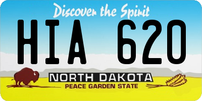 ND license plate HIA620