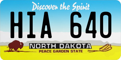ND license plate HIA640