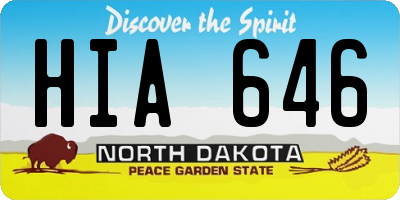 ND license plate HIA646