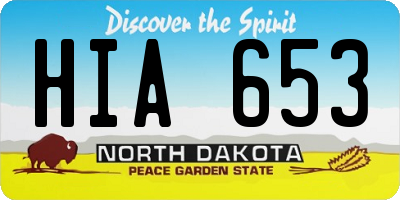 ND license plate HIA653