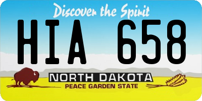 ND license plate HIA658