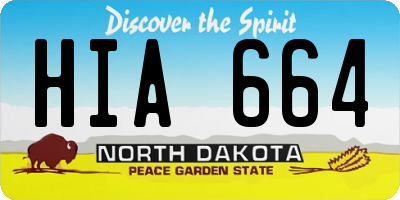 ND license plate HIA664