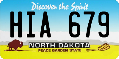 ND license plate HIA679