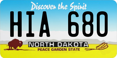 ND license plate HIA680