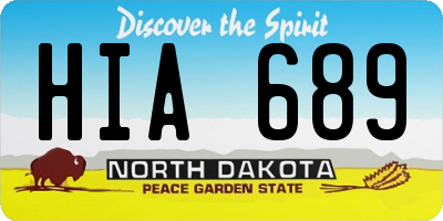 ND license plate HIA689