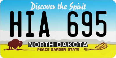 ND license plate HIA695