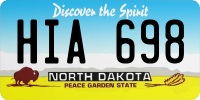 ND license plate HIA698