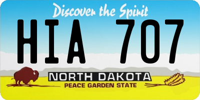 ND license plate HIA707