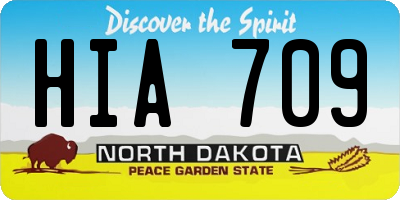 ND license plate HIA709