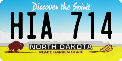 ND license plate HIA714
