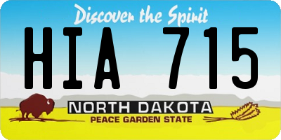 ND license plate HIA715