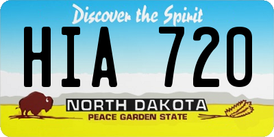 ND license plate HIA720